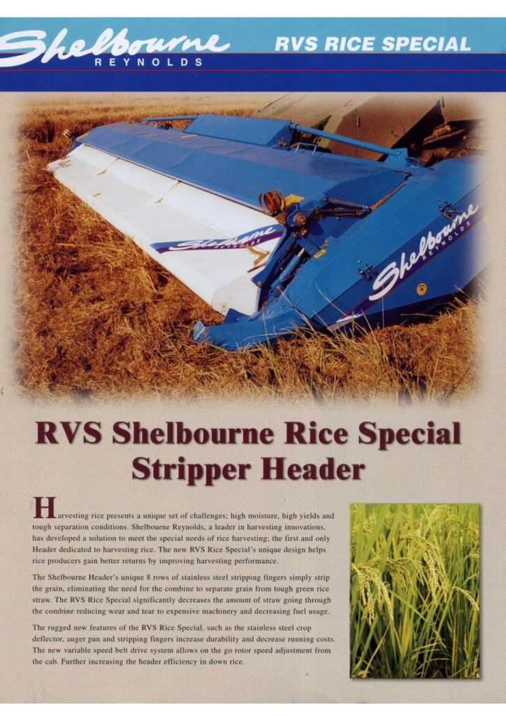 RVS Rice Special Range: 2002 Onwards (12 to 28 Foot Widths)